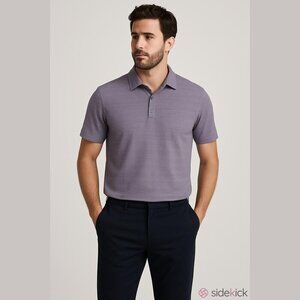 Robert Barakett Men's XL Purple Cotton Oscar Polo Shirt